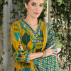 Indyancart IE Women Ethnic Motifs Printed Regular Pure Cotton Kurta with Salwar & With Dupatta