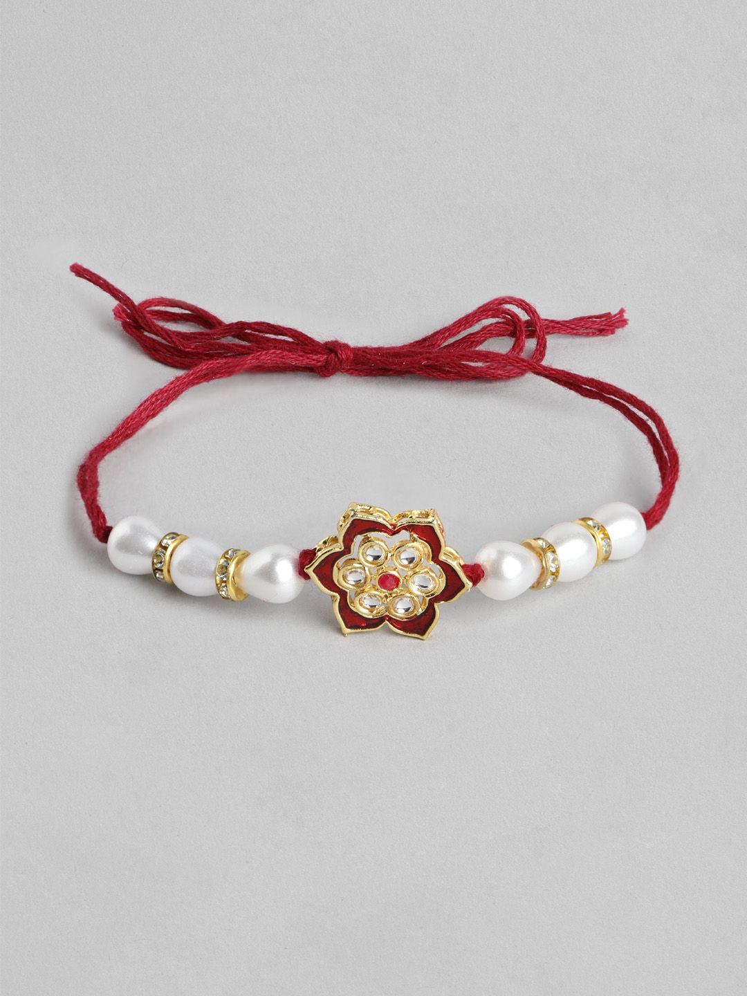 Anouk Unisex Set of 2 Beaded Bhai Bhabhi Rakhis With Roli & Chawal