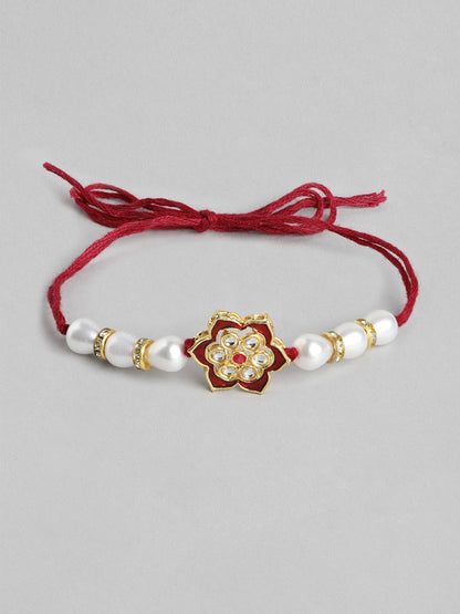 Anouk Unisex Set of 2 Beaded Bhai Bhabhi Rakhis With Roli & Chawal