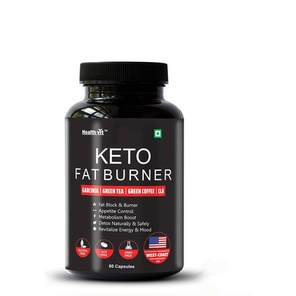 Healthvit Keto Fat Burner With Garcinia, Green Tea, Green Coffee Capsules