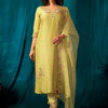 Dhiyona IE Women Floral Embroidered Kurta With Trousers & Dupatta Kurta Sets