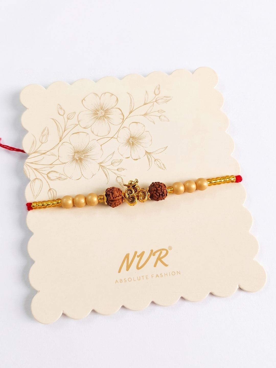 Anouk Om Design Rudraksh Thread Rakhi With Roli Chawal Chandan Mishri