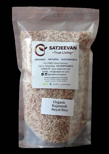 Satjeevan Organic Hand-Pounded Rajamudi Rice - Indyancart