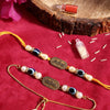 Dhiyona Unisex Set of 2 Beaded Bhai Bhabhi Rakhis With Roli & Chawal
