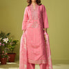 Dhiyona IE Women Floral Embroidered Kurta with Trousers & Dupatta