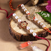 Dhiyona Unisex Set of 2 Beaded Bhai Bhabhi Rakhis With Roli & Chawal