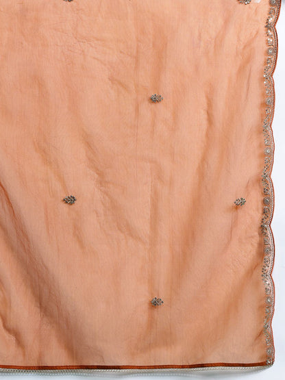 Indyancart IE Floral Embroidered Velvet Kurta with Trousers & With Dupatta