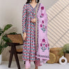 Indyancart IE Women Floral Printed Panelled Pure Cotton Kurta with Trousers & With Dupatta
