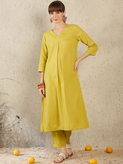 Women Solid Kurta with Trouser