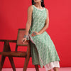 Dhiyona IE Ethnic Motifs Embroidered Sleeveless Cotton Kurta
