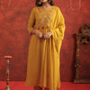 Dhiyona IE Women Floral Embroidered A-Line Kurta with Trousers & Dupatta