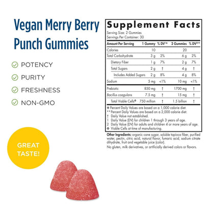 Nordic Naturals Kids Nordic Flora Probiotic Gummies with Prebiotics