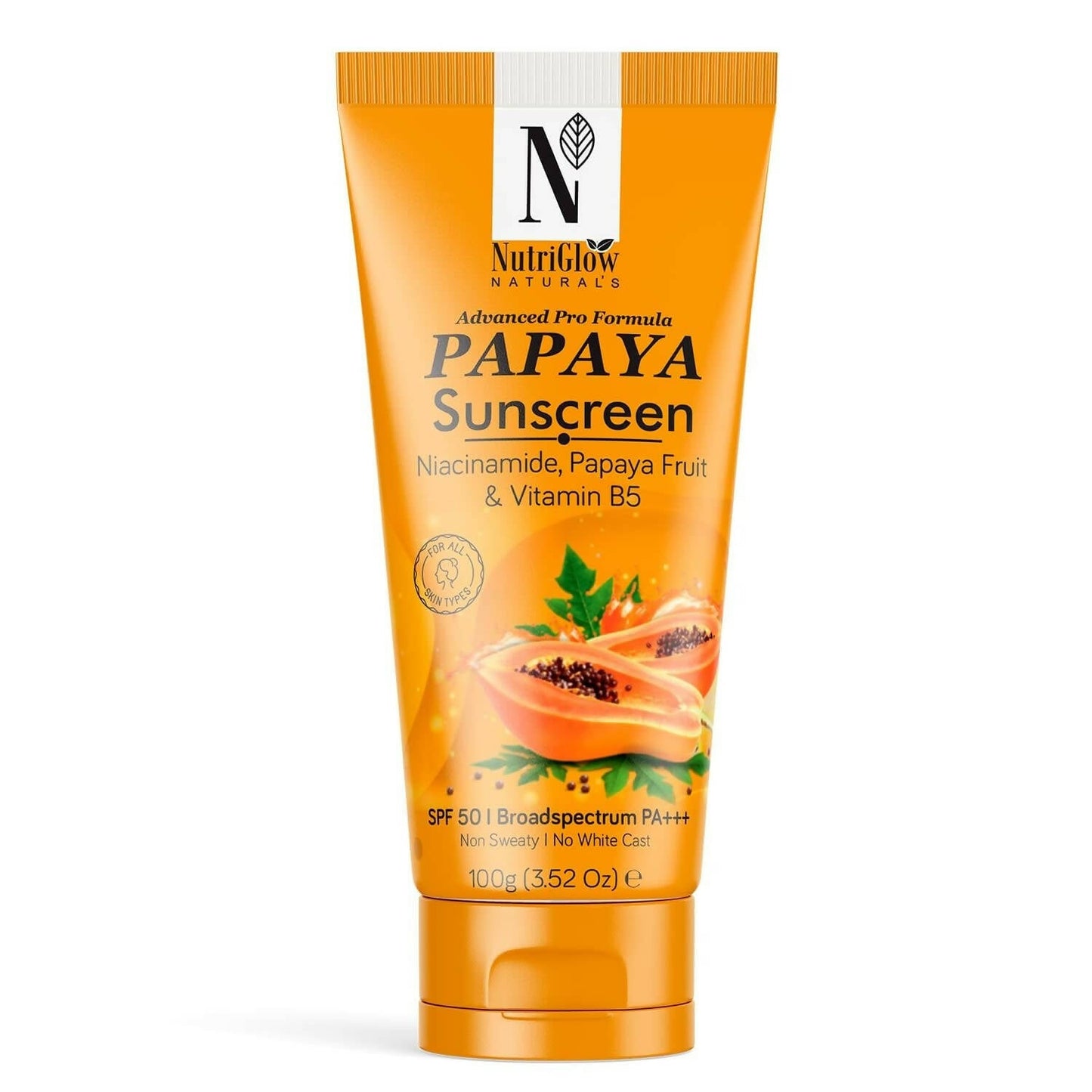 NutriGlow NATURAL'S Advanced Pro Formula Papaya Sunscreen SPF 50 PA+++ - Indyancart