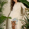 Dhiyona IE Women Embroidered Mandarin Collar Top & Trousers Co-Ords