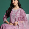 Dhiyona IE Women Ethnic Motifs Embroidered Kurta with Trousers & Dupatta