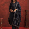 Dhiyona IE Women Ethnic Motifs Printed Cotton Kurta with Trousers & Dupatta