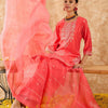 Dhiyona IE Ethnic Motifs Printed Straight Liva Kurta with Palazzos & Dupatta