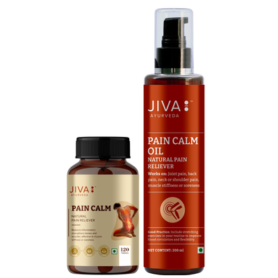 Combo Of Pain Calm Oil 200 ml & Pain Calm Tablets 120 Tablets | Relieve Musculoskeletal Pain & Stiffness