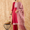Indyancart IE Floral Printed Straight Kurta with Trousers & Dupatta