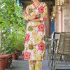 Indyancart IE Women Floral Printed Regular Pure Cotton Kurta with Trousers