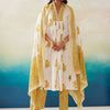 Dhiyona IE Floral Printed Pleated Beads and Stones Pure Cotton Kurta With Trousers & Dupatta