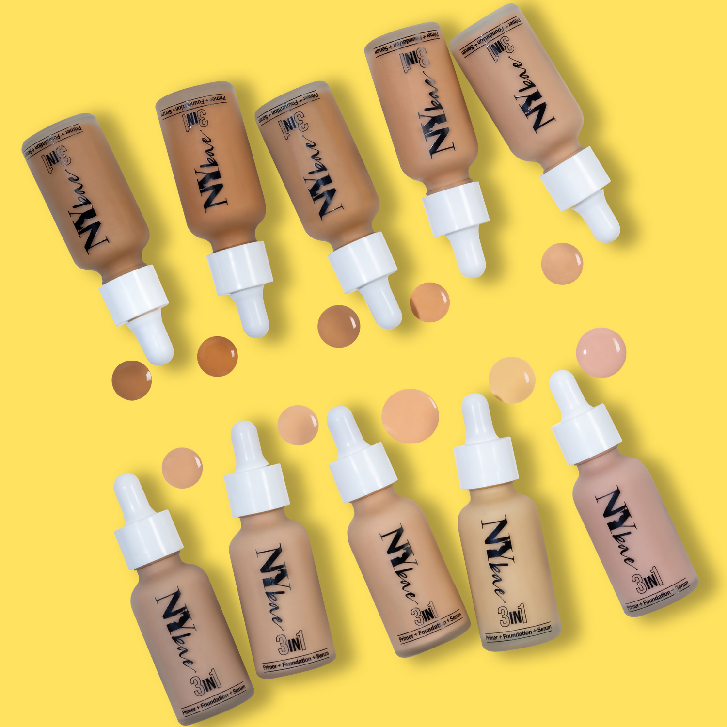 NY Bae 3-in-1 serum foundation with primer in Warm Milk 09, featuring a smooth, creamy texture and natural finish.
