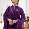 Dhiyona IE Floral Embroidered Thread Work Pure Cotton Kurta With Trousers & Dupatta