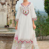Dhiyona IE Floral Embroidered V-Neck Straight Thread Work Kurta With Trousers & Dupatta