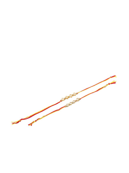 Anouk Kundan Studded Bhaiya Bhabhi Rakhis With Roli Chawal Chandan & Mishri