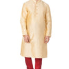 Men's Gold Silk Blend Straight Kurta Pyjama Set