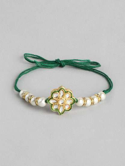 Anouk Unisex Set of 2 Beaded Bhai Bhabhi Rakhis With Roli & Chawal