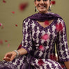 Indyancart IE Paisley Printed Regular Pure Cotton Straight Kurta with Trousers & Dupatta
