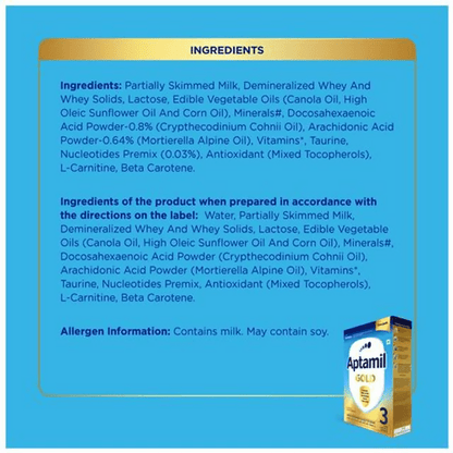 Aptamil Gold Follow-Up Formula Stage 3 Powder (From 12 Months Onwards) - Indyancart