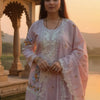 Dhiyona IE Women Floral Embroidered Cotton Kurta with Trousers & Dupatta