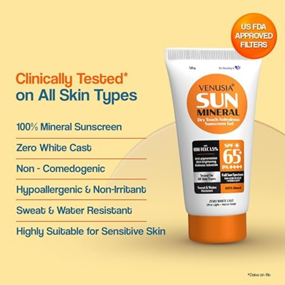 Dr. Reddy's Venusia Sun Mineral Sunscreen Gel SPF 65+ PA++++