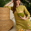 Indyancart IE Printed Notch Neck Straight Pure Cotton Kurta With Pants
