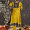 Dhiyona IE Women Ethnic Motifs Printed Regular Kurta with Trousers & With Dupatta