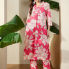 Dhiyona IE Women Pink Printed A-Line Kurta Trousers Set