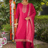 Indyancart IE Women Ethnic Motifs Embroidered Regular Gotta Patti Kurta with Palazzos & With Dupatta