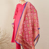 Indyancart IE Notch Neck A-Line Kurta With Trousers & Dupatta Set