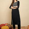 Indyancart IE Floral Embroidered Zari Straight Kurta