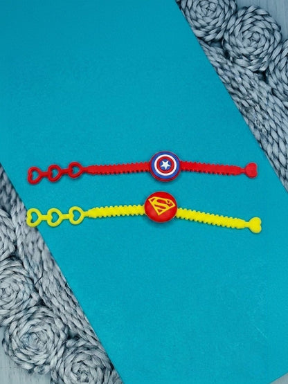 Anouk Set Of 2 Superhero Kids Rakhi With Roli Chawal Chandan Mishri