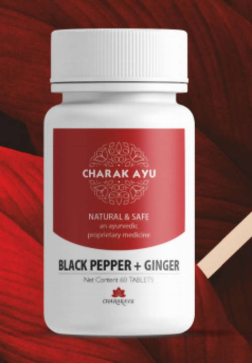 Charakayu Black Pepper + Ginger Tablets