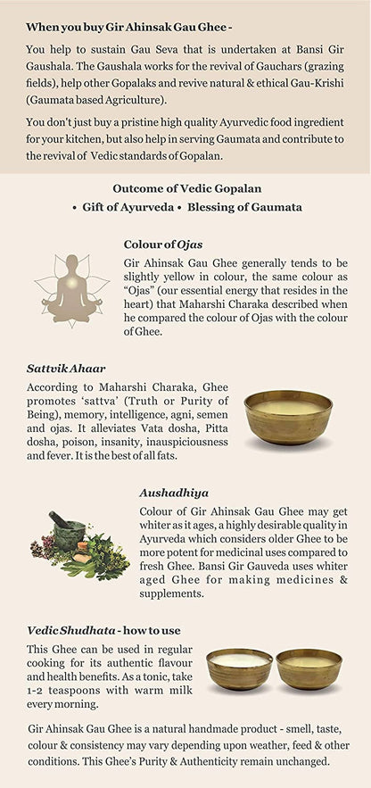 Pure Gir Ahinsak Bilona Ghee from Gir Gauveda, showing creamy A2 cow ghee in a traditional container.