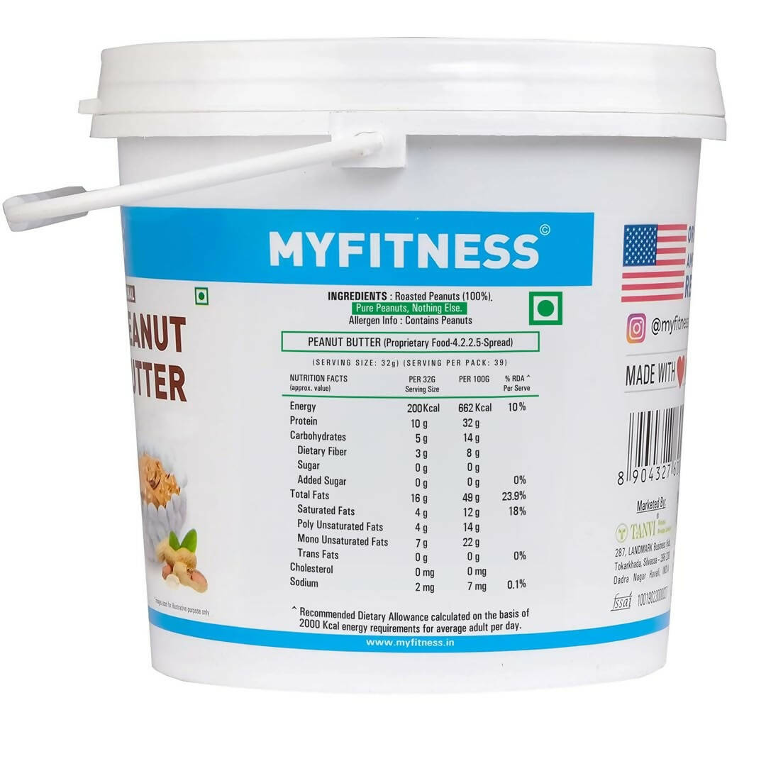 Myfitness All Natural Unsweetened Peanut Butter Crunchy - Indyancart