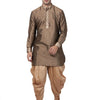Men's Gold Silk Blend Pathani Kurta and Dhoti Set