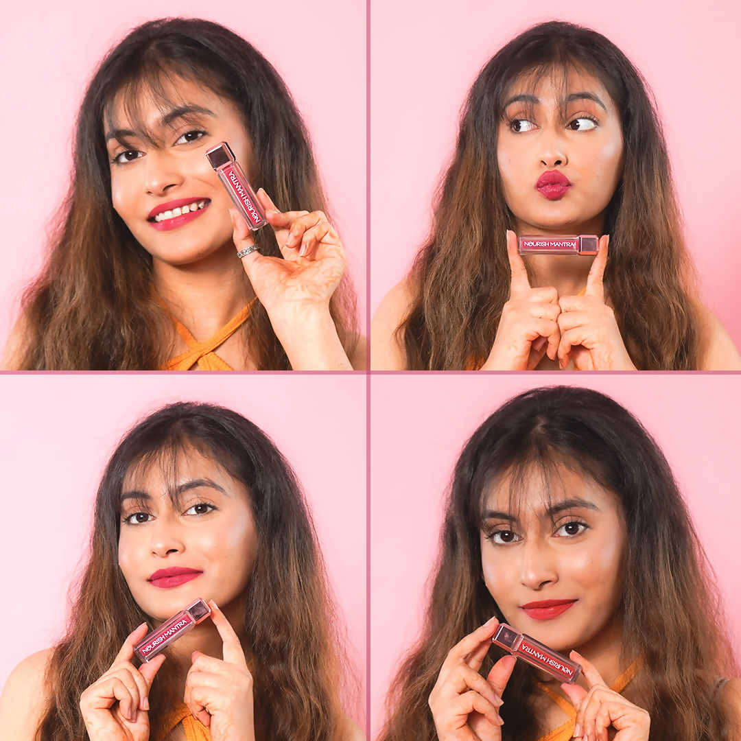 Nourish Mantra Liquid Lipstick Creamy Matte with SPF / Water Proof, Smudge Proof Shade-Jashn-e-gulab