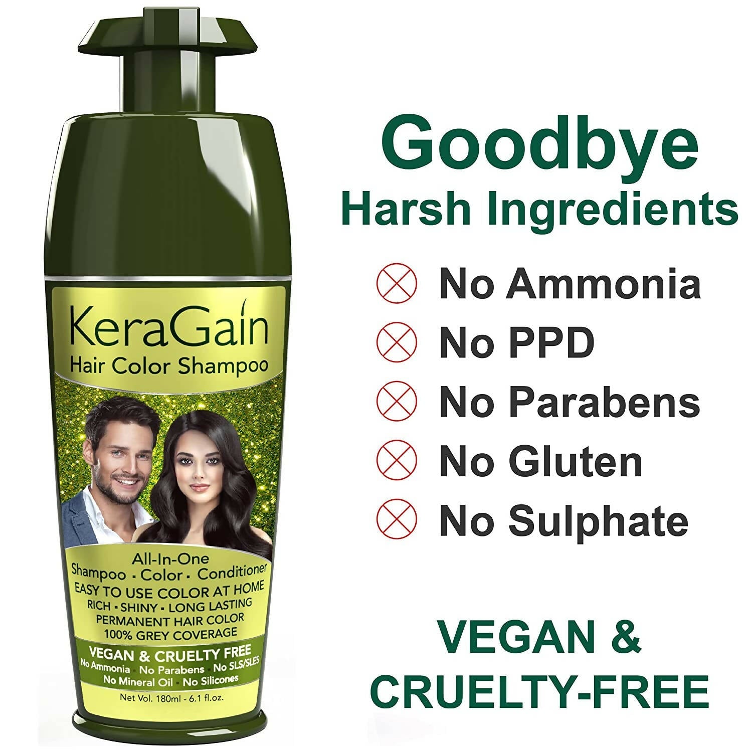 KeraGain Hair Color Shampoo - Indyancart