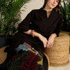 Dhiyona IE Adults-Women Woven Design Embroidered A-Line Kurta with Palazzos