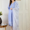 Indyancart IE Women Floral Printed Lace Detail Linen Straight Kurta with Trousers & Dupatta